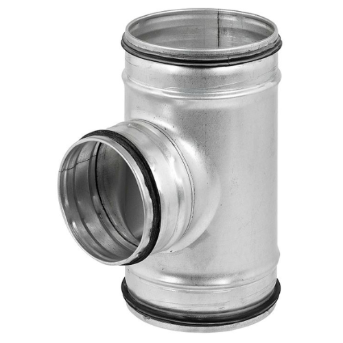 Té à 90° en acier galvanisé avec joint EPDM, Ø 160 - 125 1 Té à 90° en acier galvanisé avec joint EPDM, Ø 160 - 125