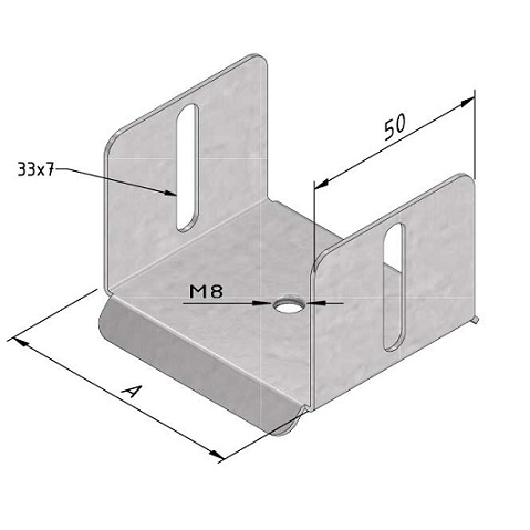 Boîte de 10 étriers suspension centrale dalle et treillis. Larg 50mm 1 Boîte de 10 étriers suspension centrale dalle et treillis. Larg 50mm