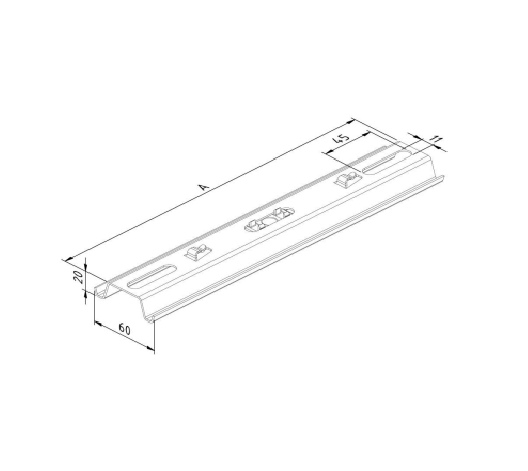 Etrier prédécoupé pour fixation chemin de câbles treillis 400mm 1 Etrier prédécoupé pour fixation chemin de câbles treillis 400mm