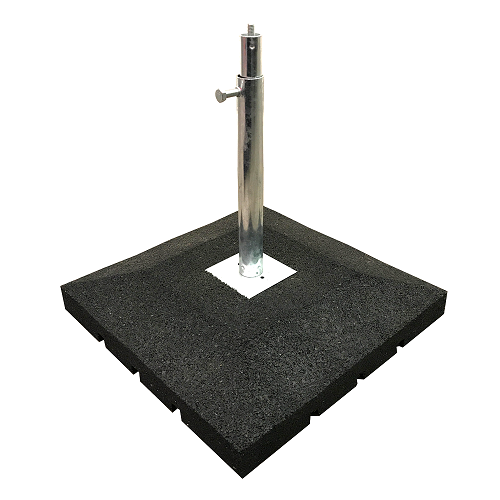 Support terrasse caoutchouté 330x330 + pied télescopique réglable 1 Support terrasse caoutchouté 330x330 + pied télescopique réglable