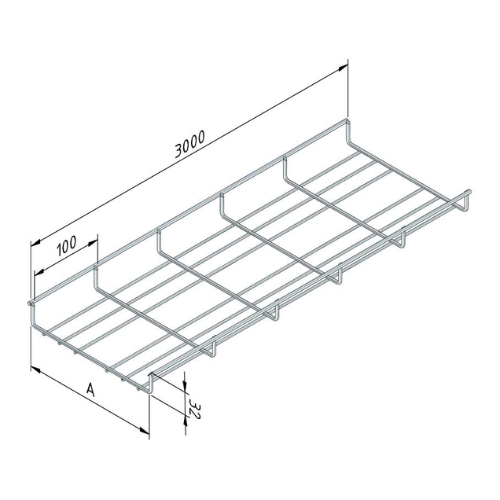 Chemin de câbles treillis léger 3ml. Hauteur 60mm x largeur 150mm 1 Chemin de câbles treillis léger 3ml. Hauteur 60mm x largeur 150mm