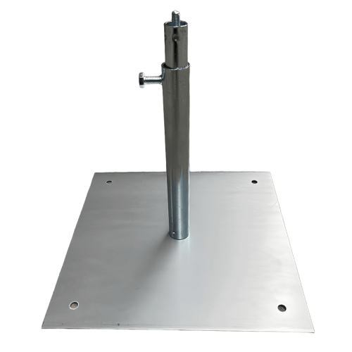 Pied réglable de 270 à 470 mm avec platine métal 300x300 mm 1 Pied réglable de 270 à 470 mm avec platine métal 300x300 mm