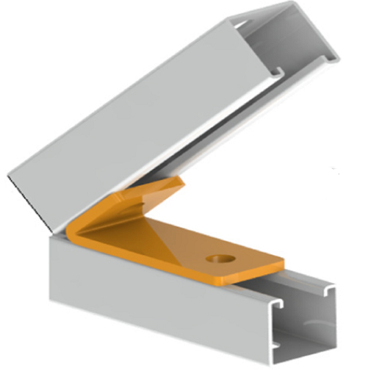 Équerre fermée à 30° 2 trous pour rail strut 1 Équerre fermée à 30° 2 trous pour rail strut